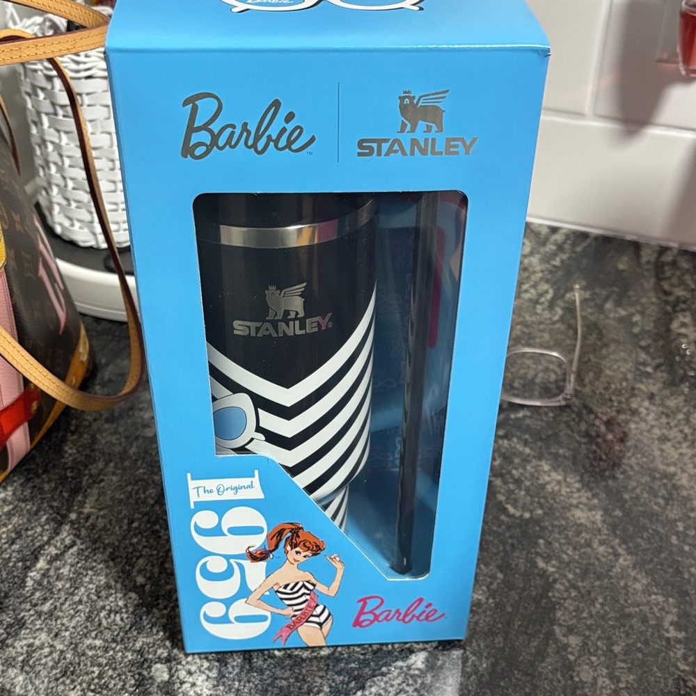 Stanley Black and Silver Tumbler with Barbie Design